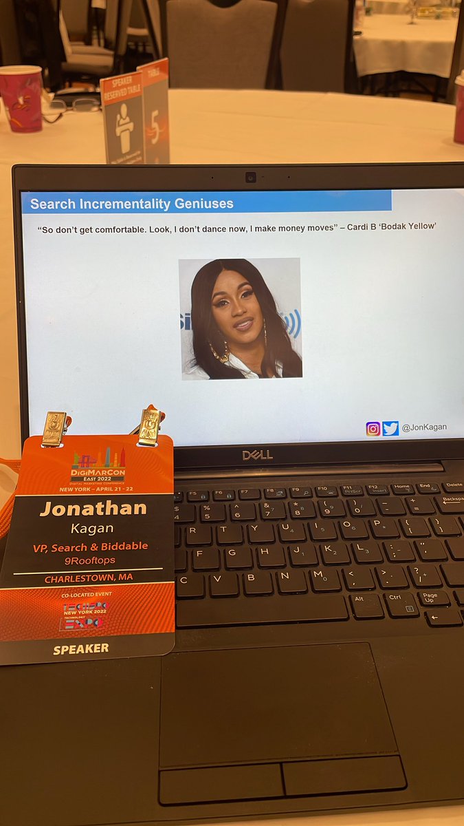 JonKagan's tweet photo. When no one thinks “we should probably review Jon’s conference presentation, to avoid any embarrassment to the company” #digimarcon #digimarconeast #ppcchat #sem https://t.co/C113tsNdN5