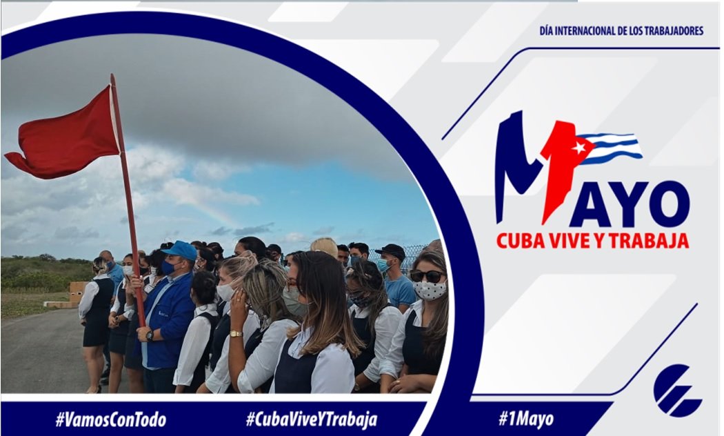 Un 🌈 en medio del cielo encapotado quizo ser testigo de la entrega a este joven colectivo de la ZDEM de la bandera que los distingue como Vanguardias Nacionales. FELICIDADES. #CubaViveYTrabaja  #VamosConTodo