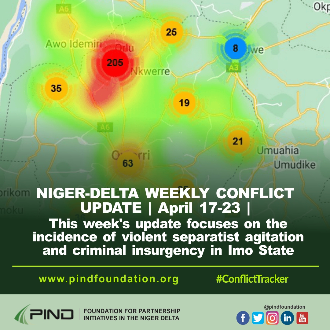 PINDFoundation's tweet photo. Read more at https://t.co/FHJCr0EJ99
#PINDFoundation #ConflictTracker #WeeklyUpdate #PIND #Peacebuilding #EconomicDevelopment #NigerDelta #Advocacy #FosteringStability #NigerDeltaYouth #PeaceYes https://t.co/akF4pUSOg6