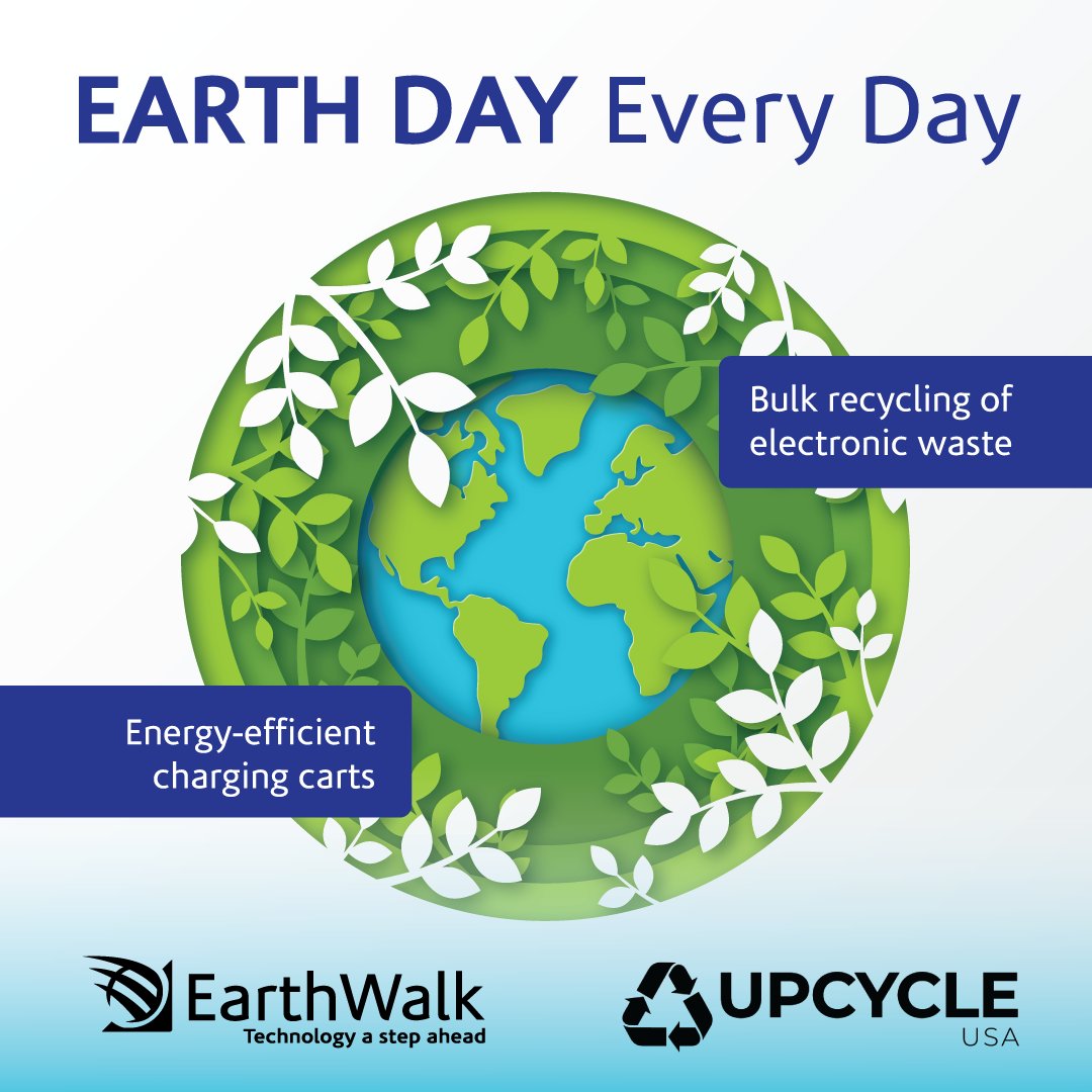 EarthWalk's tweet photo. EarthWalk is proud to have partnered with a company such as  UpcycleUSA. Sustainable solutions every day—keeping millions of pounds of e-waste out of landfills.
#EarthDay #ecofriendly #gogreen #Sustainability 
https://t.co/Wf9v2ca0GI https://t.co/i1M6Epgrrp