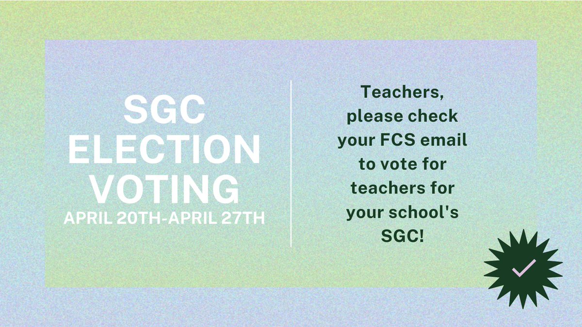 Teachers!! Don't Forget To VOTE!!