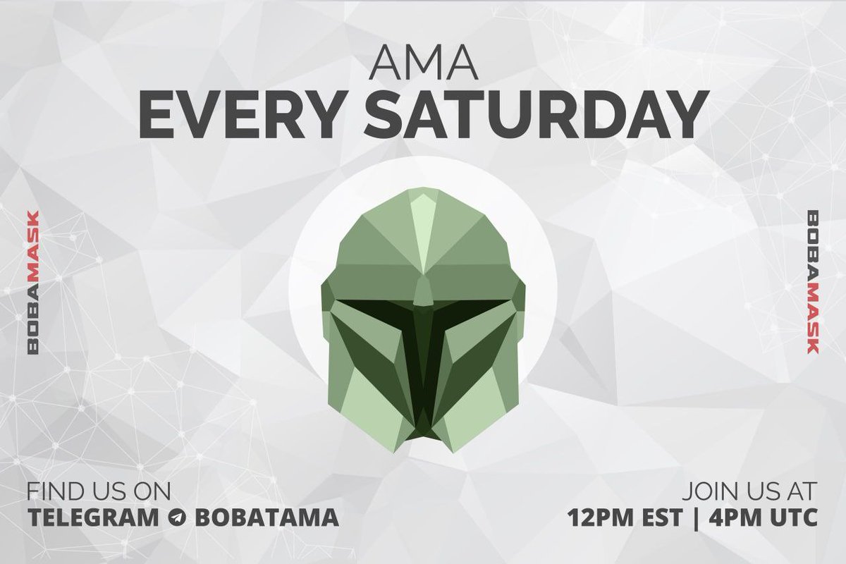 <a href="/cryptogems555/">Crypto GEMs 📈🚀</a> @boba_mask EXTREMELY BULLISH AMA THIS SATURDAY.  BE THERE!  🌙🌙🌙🌙

DONT FORGET TO LOAD UP YOUR BAGS 🔥  Catch the pump 🚀

AMA @ 12PM EST - 4pm UTC

t.me/bobatama

@BOBA_MASK
#BOBA_MASK 
#ETH #Bitcoin  #nftart #NFTartist 
#Crypto $Boba_Mask