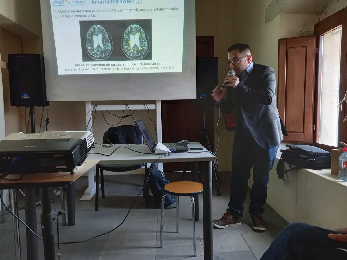 fragrussu's tweet photo. Honoured of being invited by #UniTre in my village in Sardinia - Mòguru - over Easter to talk about how #research in #MRI can give us new tools to fight diseases. I am also proud of delivering the talk in our #Sardinian language - a language to protect for future generations https://t.co/pgTtz67Smc