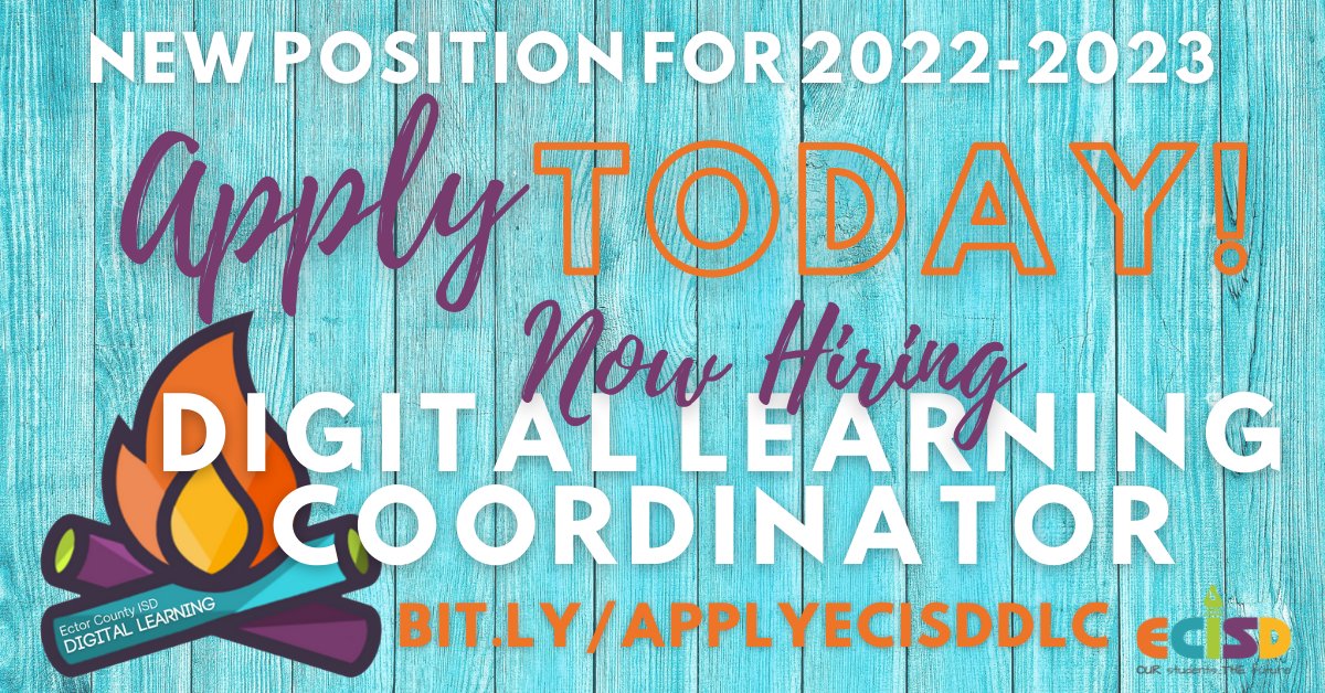 TechECISD's tweet photo. Check it out friends...we have some exciting news for the 2022 - 2023 school year! 💻😎🎉 Come and join our @techECISD team! 

Details can be found at https://t.co/q50fV8pFej 

Help us share &amp; spread the news! 📢📞📲📰 #teamECISD #edTech #edchat https://t.co/LdAuRuBwLI