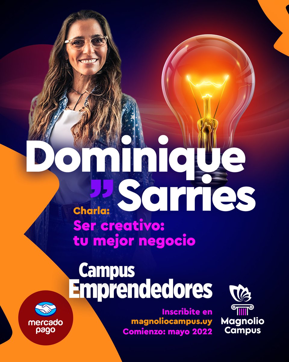 MagnolioCampus's tweet photo. 💡 Ser creativo: tu mejor negocio. 

Con Dominique Sarries. https://t.co/3HTHJISDZi