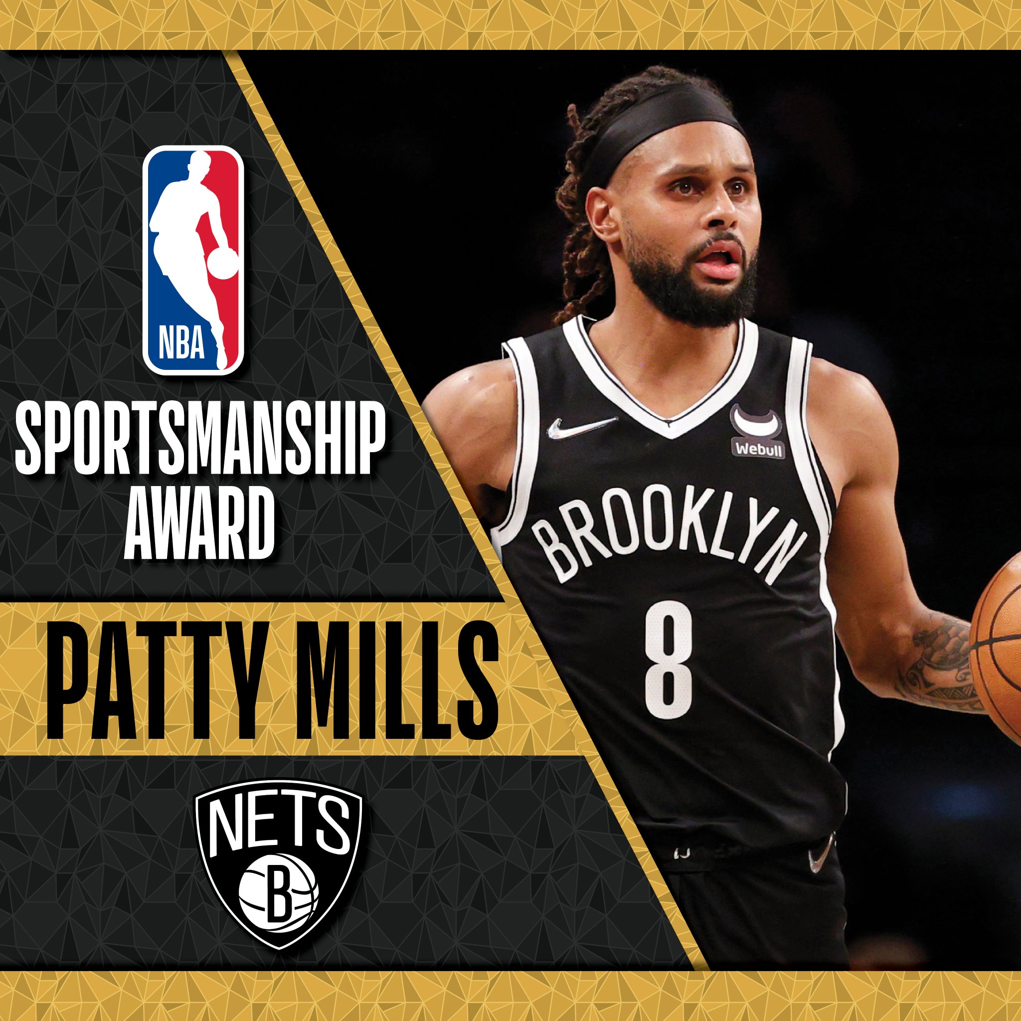 Patty Mills named recipient of 2021-22 NBA Sportsmanship Award - NetsDaily