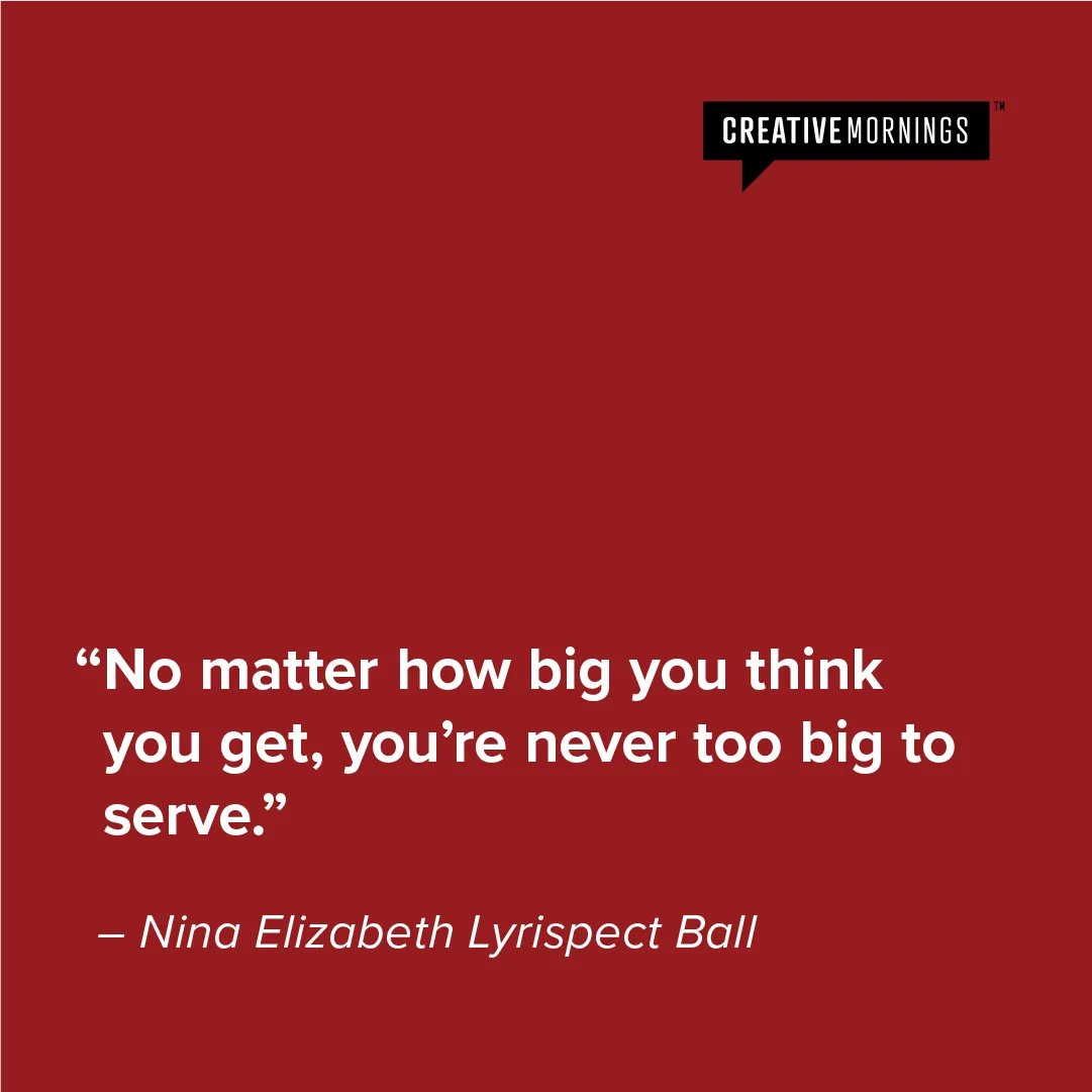 Artist, educator, and activist Nina Elizabeth Lyrispect Ball has some advice for you. What is meant for you will not pass you by. 🎧 Listen to <a href="/Lyrispect/">Warrior of Light</a>’s potent words at <a href="/Philadelphia_CM/">CreativeMorningsPHL</a> and step into your fullness buff.ly/3v4Hs7s