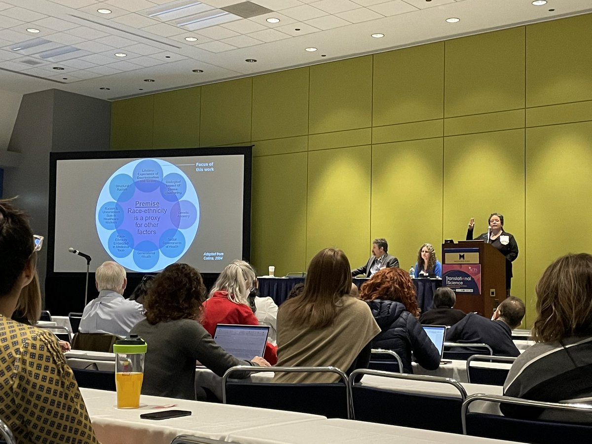 Excellent talk at #TS22xform about replacing race/ethnicity variables in research with more appropriate measures of discrimination and stress. Follow <a href="/FelicityEnders/">NOS</a> for more!