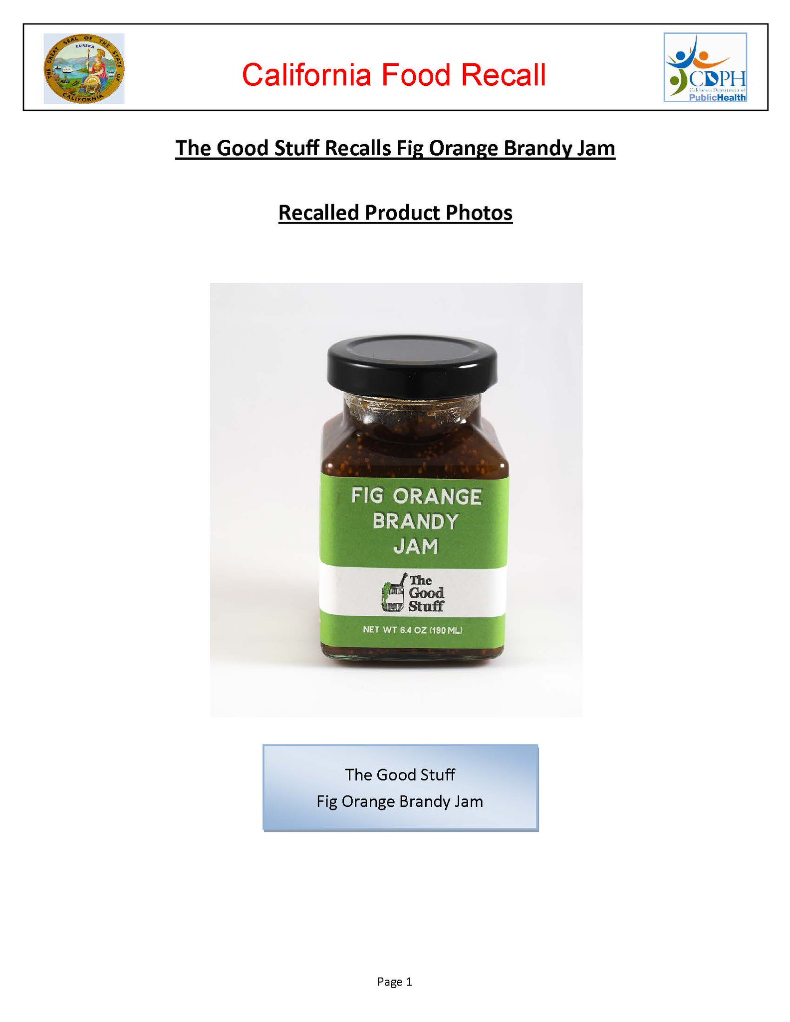 CA Public Health on Twitter "The GoodStuff recalls Fig Orange Brandy