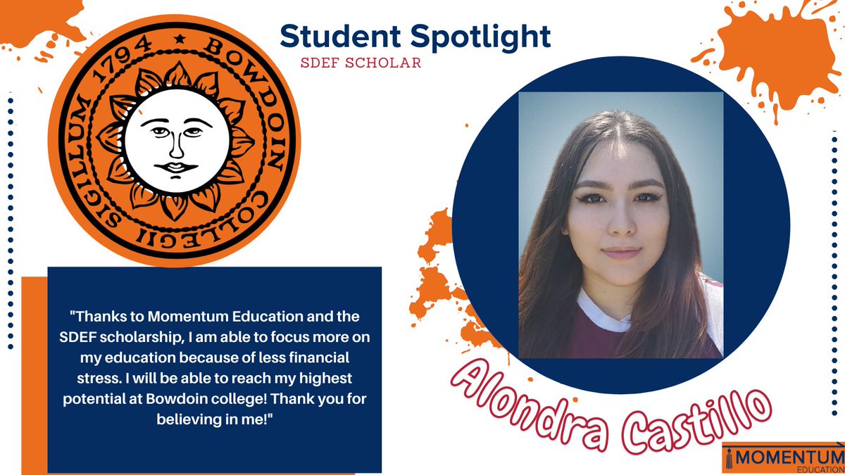 Today’s student spotlight goes to Alondra! The Momentum Family is very proud of all your accomplishments and can’t wait to see more of your success;  keep up the outstanding job! 
.
.
.
#studentspotlight #studentsuccess #highered #betterfuture #nonprofitorg