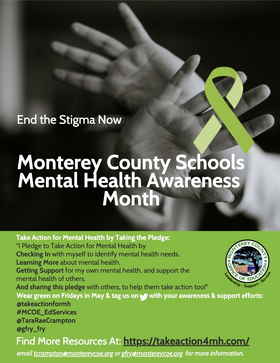 💚🧠Please join MCOE this May to stop the stigma and join in solidarity by taking the Mental Health Awareness Pledge.  Tag us with your efforts. <a href="/gfry_fry/">Gregory Fry</a> <a href="/nunrbr_nunez/">Roberto Nunez, Ed.D.</a> @pk12innovation <a href="/MCOE_EdServices/">Educational Services</a> <a href="/ElGovEcon/">𝕵𝖊𝖓𝖓𝖎𝖋𝖊𝖗 𝕰𝖑𝖊𝖒𝖊𝖓, 𝕰𝖉.𝕯.</a>