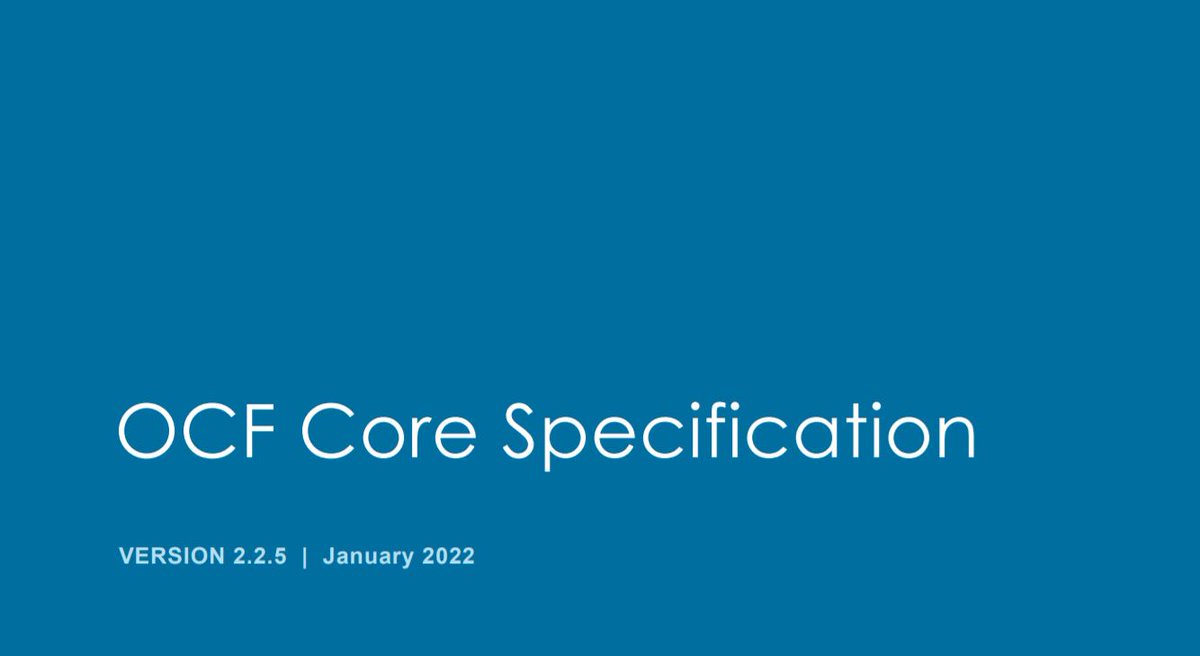 IoTivity's tweet image. OCF recently released ‘OCF Specification 2.2.5’. Download the specification here: bit.ly/2Zyg6Kh