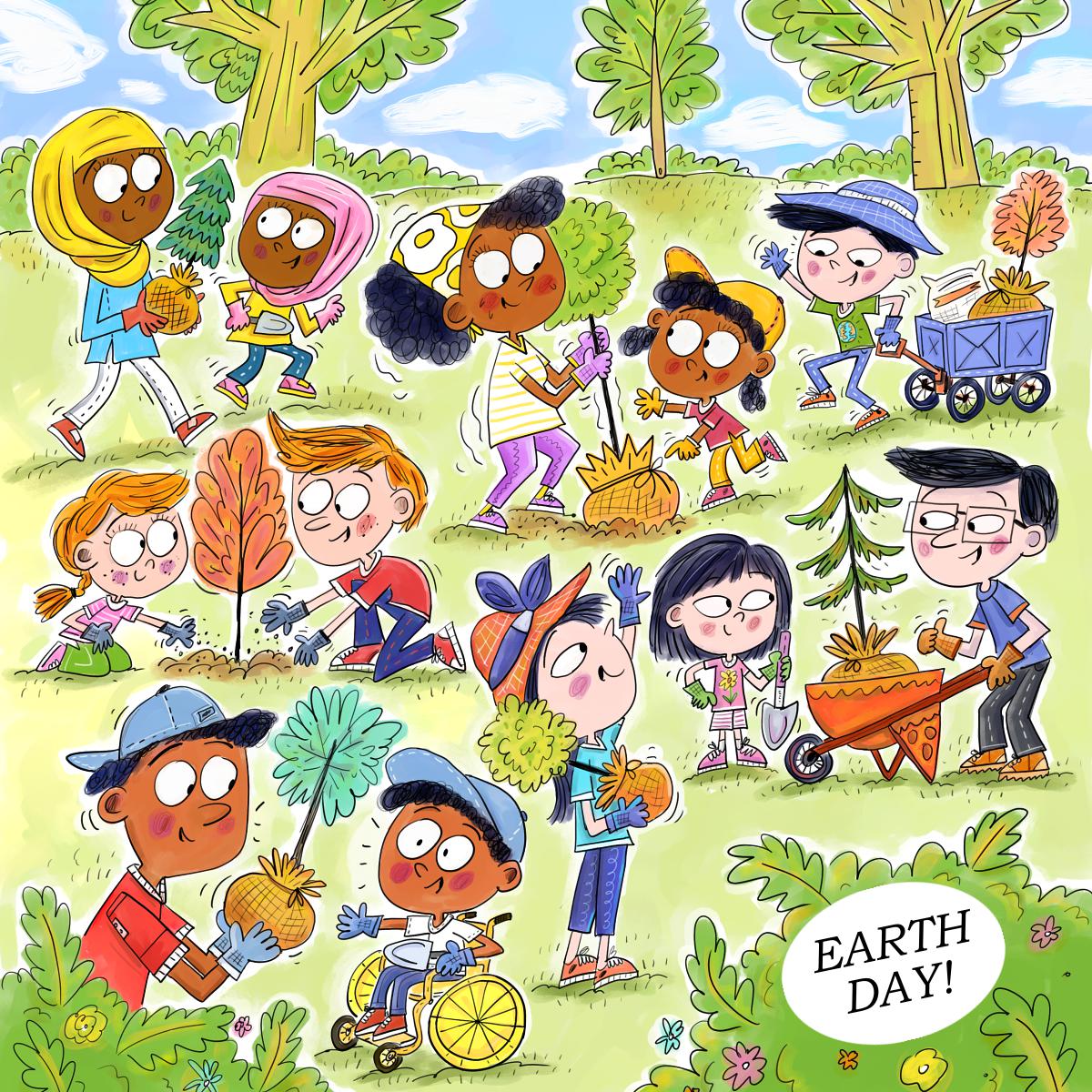 paulajbecker's tweet photo. #happyearthday ! Here's a #hiddenpicture #puzzle for your distraction pleasure! What can you find..? #kidlitart #kidlitartist #childrensillustration #treeplanting #trees #earthdayactivity #earthdayactivities #EarthDay2022 https://t.co/2OwaDEMzz6