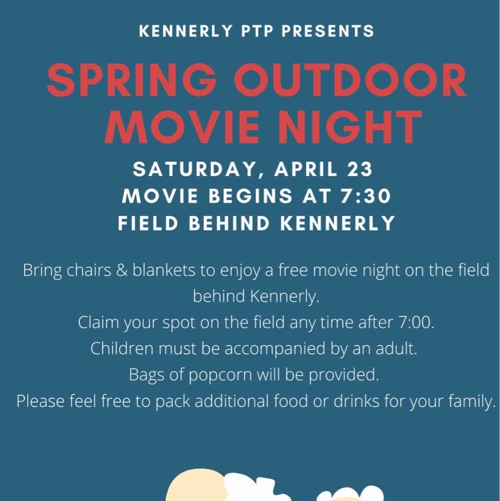 We are looking forward to seeing everyone at our Kennerly Outdoor Movie Night - Sing 2 - Saturday night on Kennerly field, come as early as 7pm to set up and get your spot! Movie starts at 7:30.