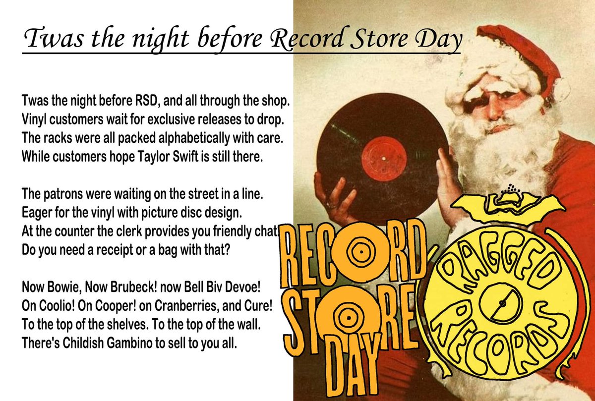 Twas the night before Record Store Day: a poem by Ragged Records. #RecordStoreDay
