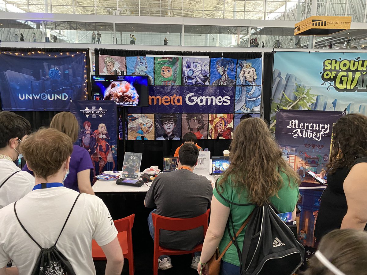 GamirrorGames's tweet photo. We’re so happy to see so many more people today at the booth. Thanks for all your kind comments on our upcoming #MercuryAbbey and #Aniquilation 🙌🙌🙌 https://t.co/6vrq0w271C