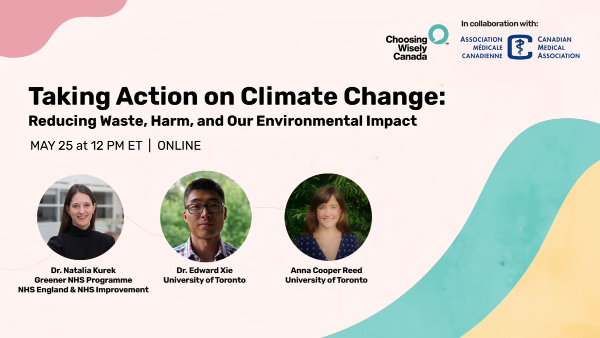 How can Canada's health care system reduce waste, harm, and our environmental impact? Our opening keynote session at #ChoosingWisely2022 will explore this &amp; more on May 25 at 12 PM ET. #EarthDay 

Registration is free and open for all to attend  ⤵️
choosingwiselycanada.org/cwc-2022/