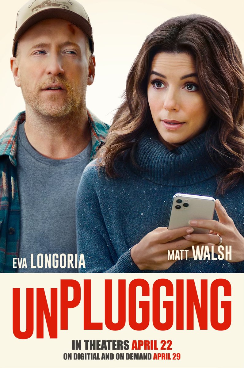 The brilliant ⁦@mrmattwalsh⁩ wrote and stars in a hilarious movie that’s in theaters today. And even better, his co-star is ⁦the even more brilliant @EvaLongoria⁩. Go see it, it’s called Unplugging, and I’m plugging it! HAHAHAHA!