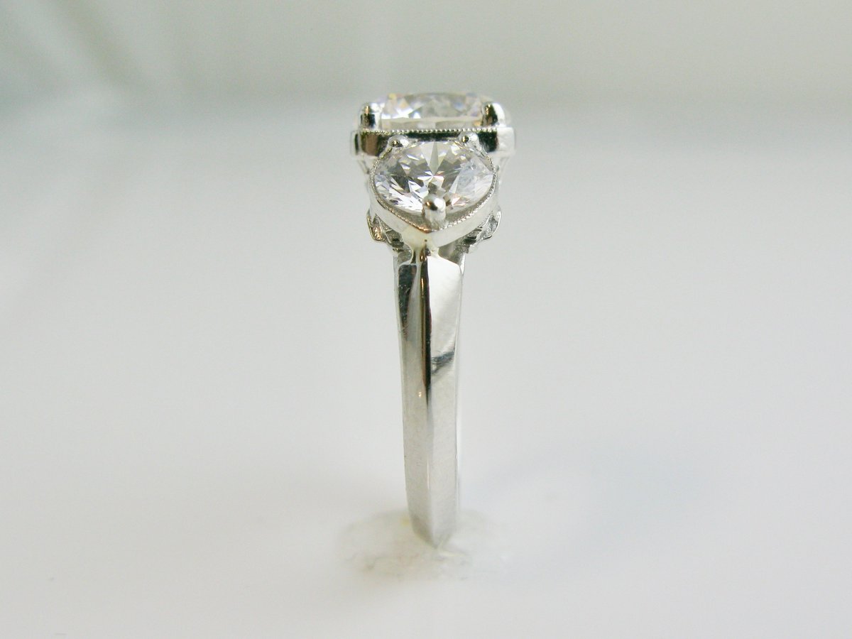 perfsetJewelry's tweet photo. The Fountain Head Deco Themed 3 Stone Cultured Lab Diamond Engagement Ring https://t.co/lulLS2wJ23 https://t.co/DhcSIgHryq