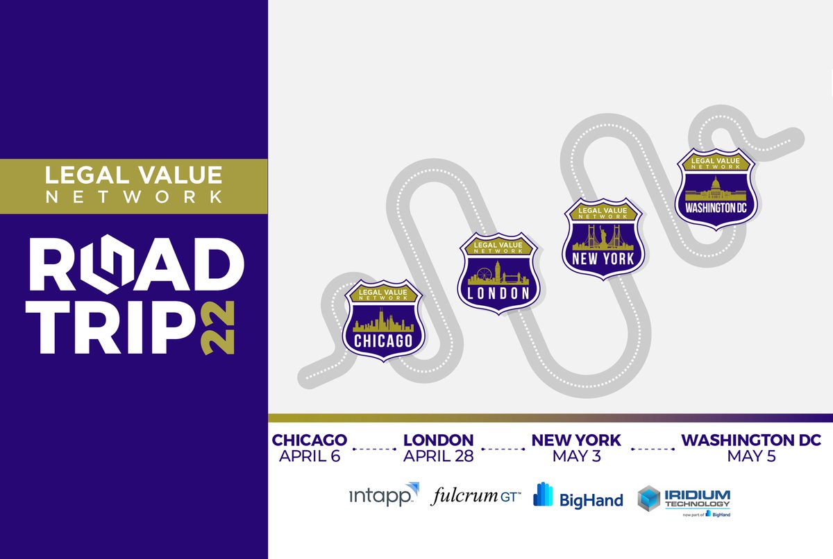 The LVN Road Trip has 3 stops to go! Our final destination: Washington DC on May 5. Tickets are also available for the London (April 28) and NYC (May 3) events. Explore the schedule and register: legalvaluenetwork.com/road-trip