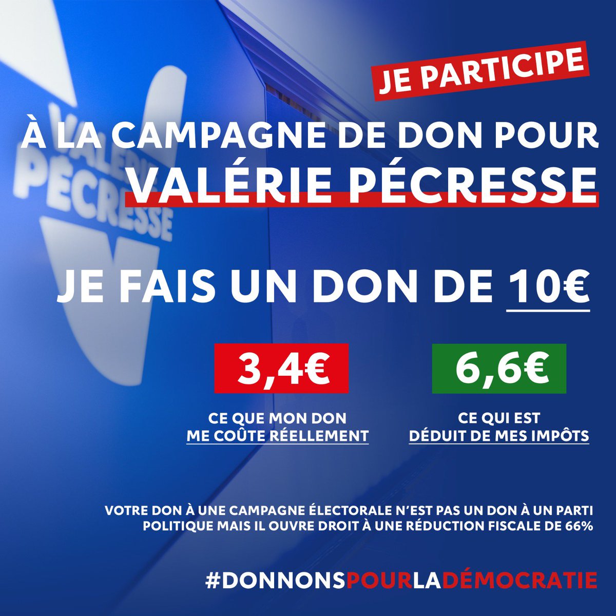 Vous souhaitez participer à la campagne de don pour <a href="/vpecresse/">Valérie Pécresse</a> ? 

➡️ Rendez vous sur 📲 don.valeriepecresse.fr #DonnonsPourLaDemocratie