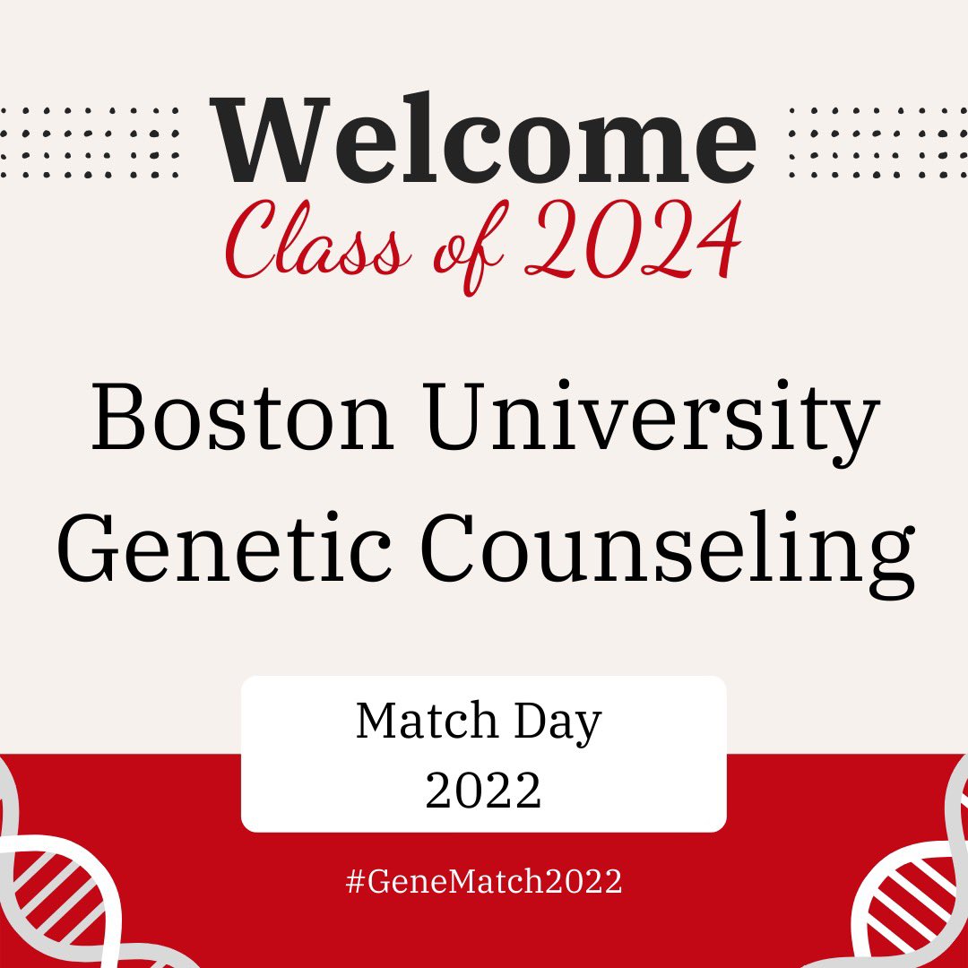 Happy Match Day! Congrats to the incoming class of 2024, we are delighted to welcome you to the BUGCP! #GeneMatch2022