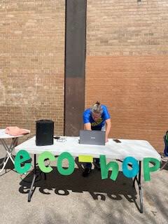 DJ Ian getting ready for our Givins/Shaw ECO-HOP to celebrate Earth Day <a href="/TDSB/">Toronto District School Board</a> #EarthDay