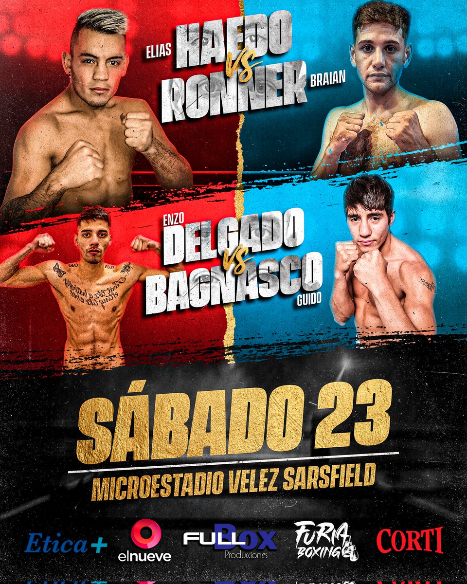 FullBox_Produc's tweet image. MAÑANA SÁBADO  DESDE VELEZ 
EL MEJOR BOXEO ARGENTINO 
#boxingnews #boxeo #Deportes