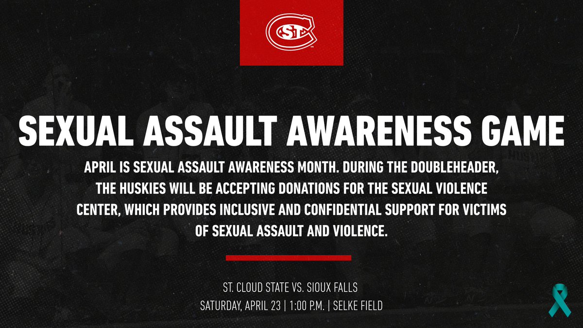 Tomorrow, we will be hosting our annual Sexual Assault Awareness Game. Throughout the doubleheader versus @USF_Athletics, we will be raising money for the Sexual Violence Center.

Donate now and learn more: bit.ly/3K6GI6a

#unleashSCSU #NSICSB #SCSUHuskies
