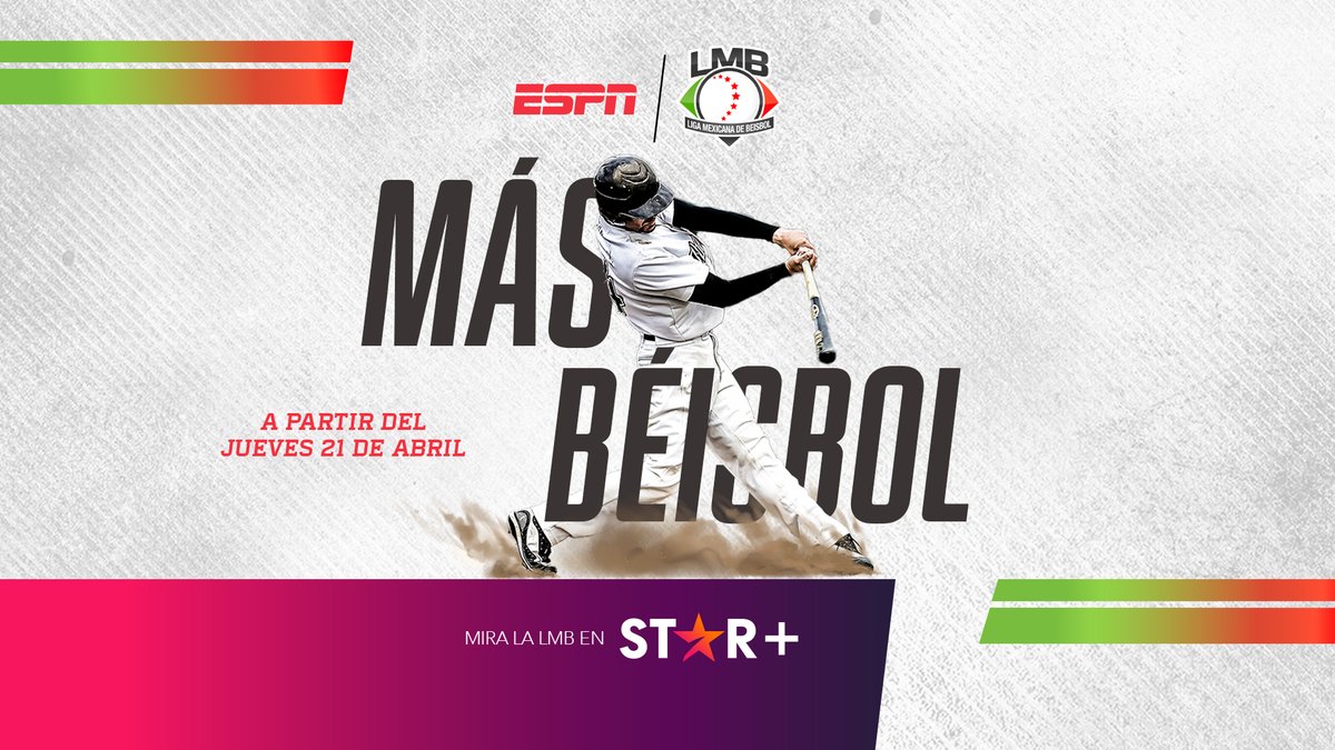 La emoción del circuito del beisbol nacional regresa con la temporada 2022 de la LMB, que estará disponible para suscriptores de Star+ y por la señal de ESPN. Más información: bit.ly/397ZBJb #ESPNenStarPlus #LMBxESPN