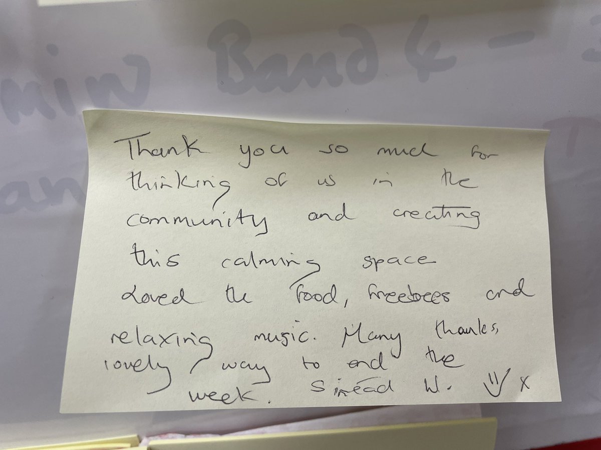 Some lovely feedback from our Lewisham colleagues after holding a rest and recharge hub for the community teams at Granville Park 🥰 @UmaSLaM_AP @MaudsleyMatron @RagoobarRawle #wellbeingtakeover #slamstaffsupport#slam