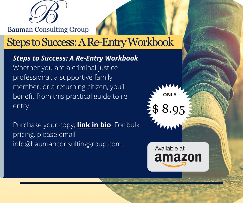 baumanconsultcj's tweet photo. Celebrate World Book Day by purchasing,
''Steps for Success: A Re-Entry Workbook." Available through Amazon. Contact us directly for bulk order discounts or FREE access to our Steps for Success training PowerPoint. #BaumanCJ #StepsForSuccess #reentry https://t.co/9Y66QsqlbA