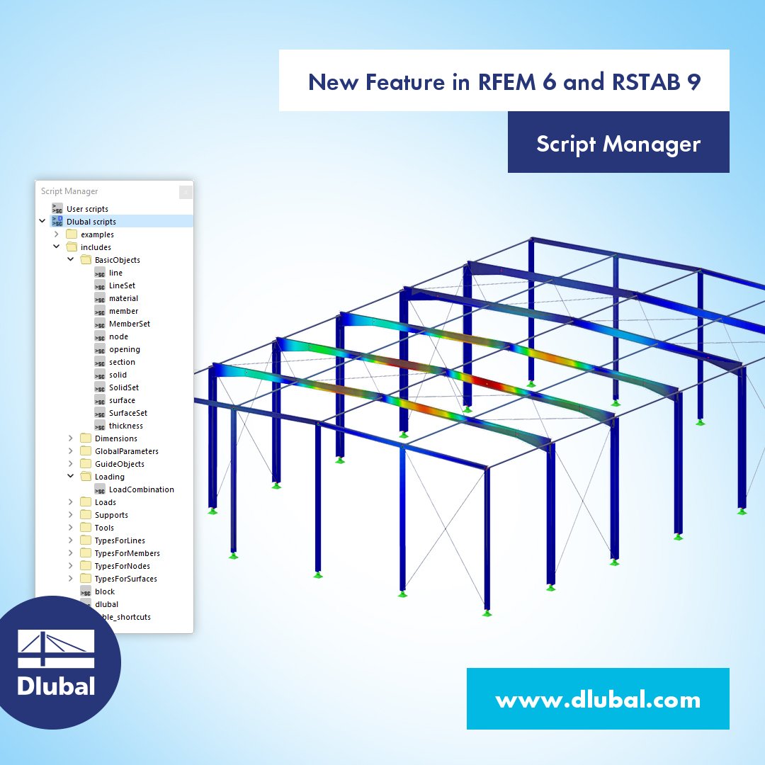 dlubal_en's tweet image. New Feature in RFEM 6 and RSTAB 9 | Script Manager
dlubal.com/en-US/download…
#ScriptManager #RFEM6 #RSTAB9 #AddOn #NewCustomerVersion #Upgrade #CivilEngineer #StructuralEngineer #StructuralAnalysisSoftware #BIM