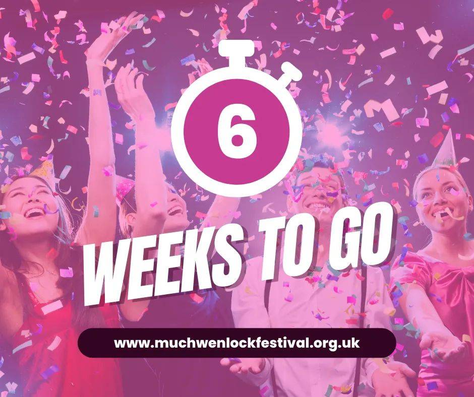 🎉6 WEEKS TO GO! 🎉
Who's as excited as we are for this year's Much Wenlock Festival?
We have a jam-packed schedule of fabulous acts; music, theatre, guest speaker's &amp; more

Pick up your tickets online at muchwenlockfestival.org.uk or from Penny-Farthing in the Square, Much Wenlock.