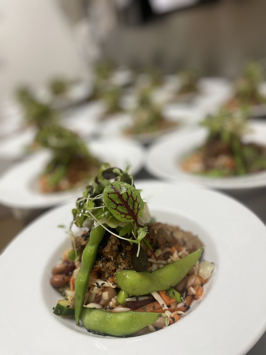 Vegan “squeaky” duck salad, superbean salad, edamame, black sesame <a href="/AKSSchool/">AKS Lytham</a> over 20% of our diners ate vegan yesterday!