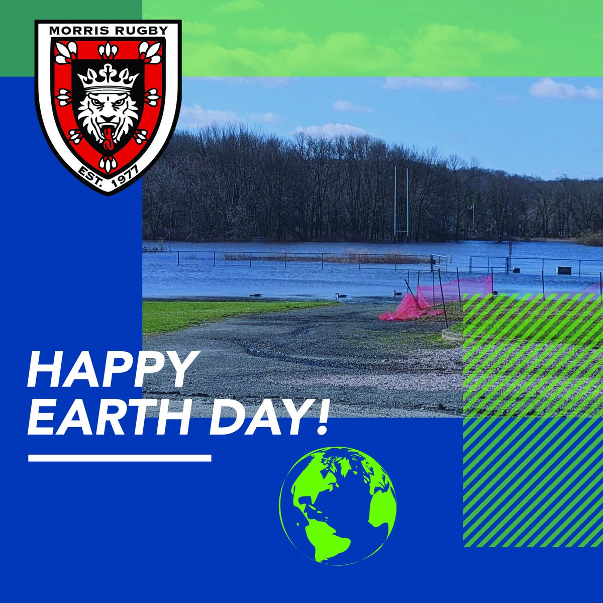 Happy #EarthDay from Morris Rugby! 🌎 Mark your calendar for the annual Denville River Cleanup on Saturday, July 3rd! Come out and help us keep the flood-prone Pocono Road pitch looking gorgeous for years to come!