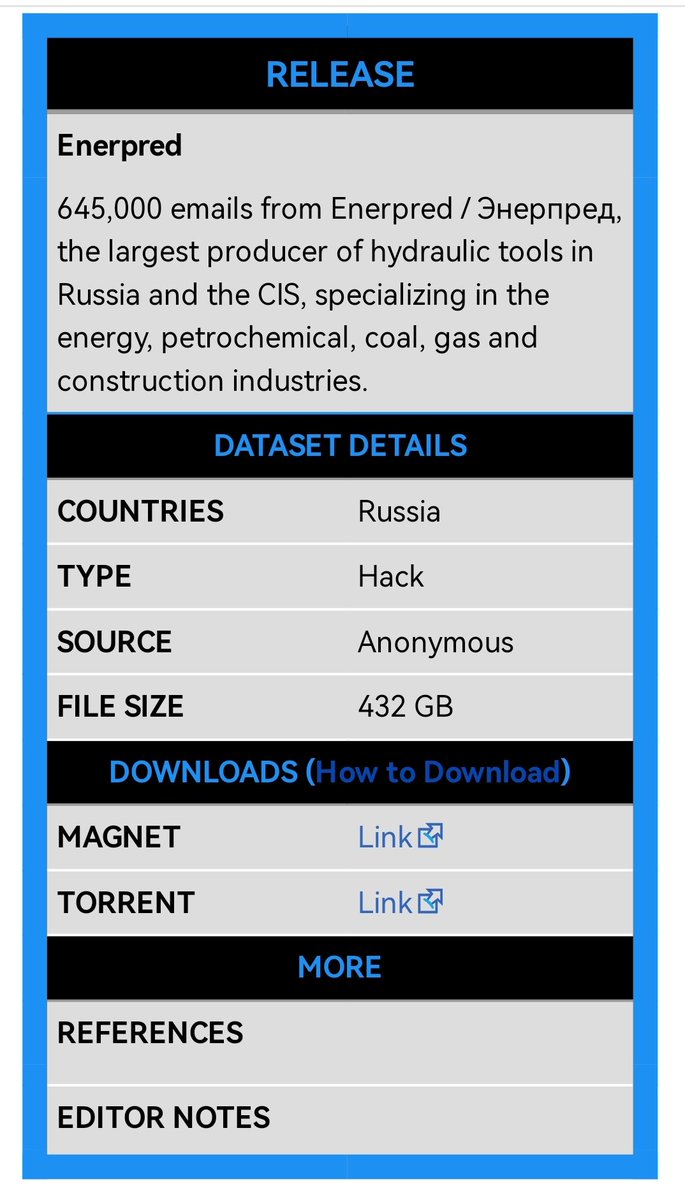 S0ufi4n3's tweet photo. 645,000 emails from Enerpred / Энерпред, the largest producer of hydraulic tools in Russia and the CIS, specializing in the energy, petrochemical, coal, gas and construction industries. Leaked on #DistributedDenialofSecrets https://t.co/RMd3m7GOUg