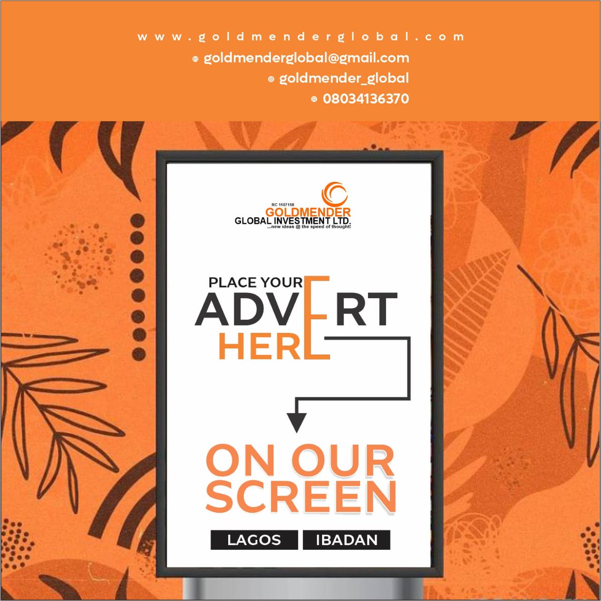 Indoor Advert made easy by Goldmender Global Investment LTD.

For your optimum exposure and advert conversion, Goldmender Global Investment LTD got you covered. We give you the best of outdoor advertising at Shikini Money. Kindly send in your designs/artwork today!!!! https://t.co/QS02rQQW3W