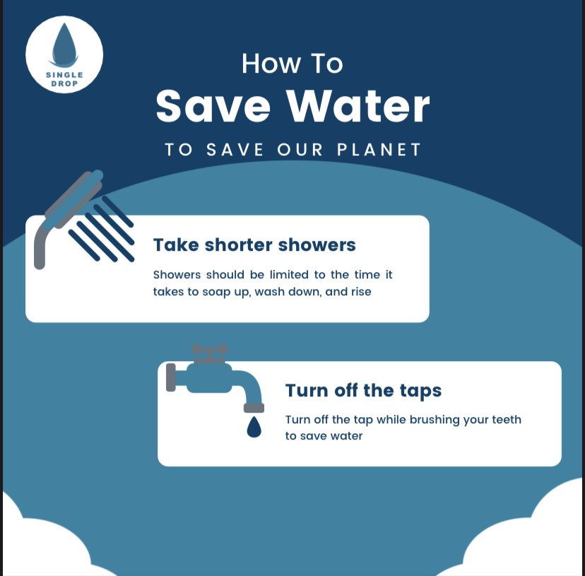 Sin_gledrop's tweet photo. Today’s steps to save the water💧🌍;
1- Take shorter showers.
2- Turn off the taps.
#world_water_day
#save_water
#Single_drop
#save_planet https://t.co/OlXn73wAtK