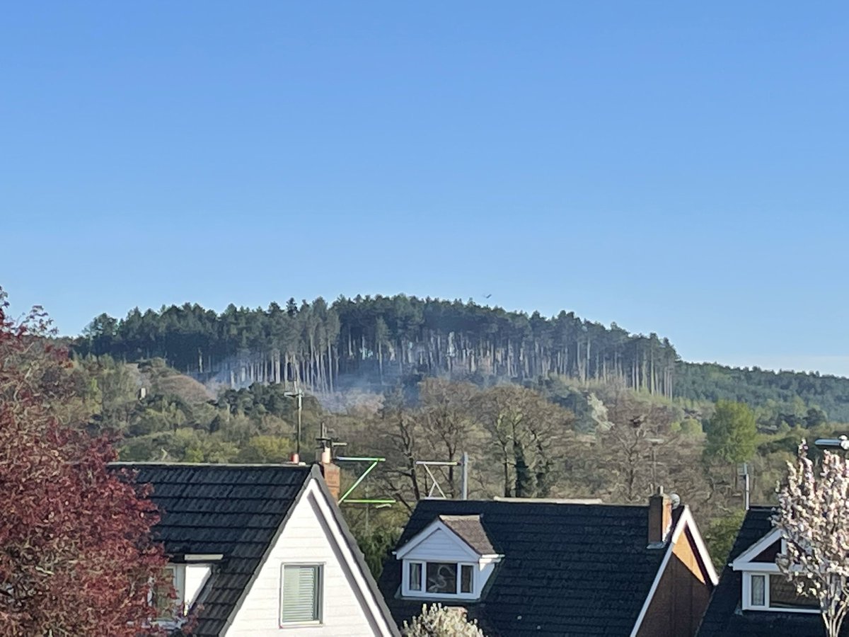 chaseAEd's tweet photo. Huge fire on #CannockChase #Staffordshire from 15:00 today, now under control thanks to @StaffsFire .
#AOONB heath, woods and @ForestryComm plantations up there are very dry atm; high risk of more #forestfire. Please visit responsibly; light no fires, leave no ignition sources https://t.co/ORT3vWumtZ
