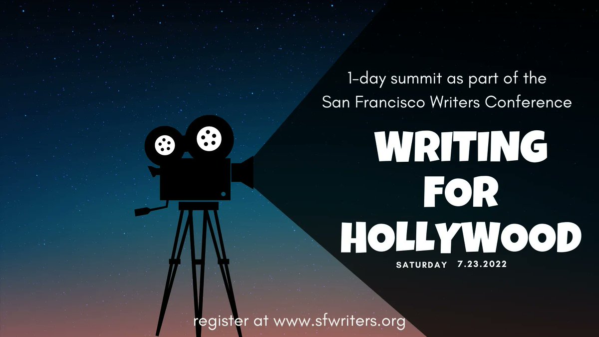 SFWC's tweet image. Interested in learning about writing and the entertainment industry? Join us for the Writing For Hollywood summit! (included with your SFWC 2022 registration or stand-alone for $249). Learn more: buff.ly/3L3cCBU #writingforhollywood #entertainmentwriting #amwriting