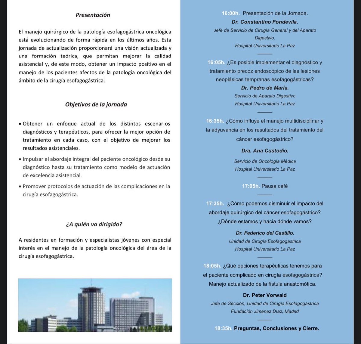 DrdelCastillo10's tweet image. Este próximo Jueves día 28, nos actualizamos en el manejo del paciente con cáncer de esófago y estómago: Será un placer contar contigo. Inscripción gratuita. @CirujanosMad @AEC_CEG @CFondevila @OncoMedHULP @bbraun_com
