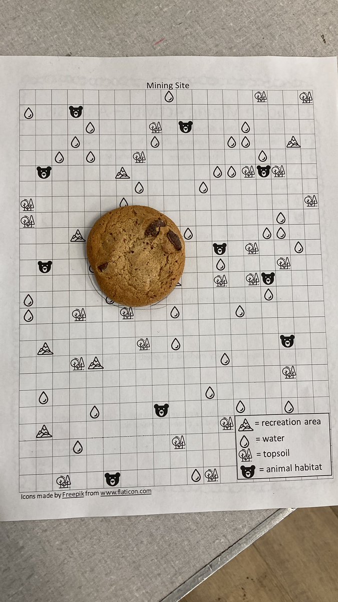 Allisonw23's tweet photo. Cookie mining today to discuss the environmental impact of mining on the environment! #EarthDay @FIecoleCentral https://t.co/YAyNp2boRa