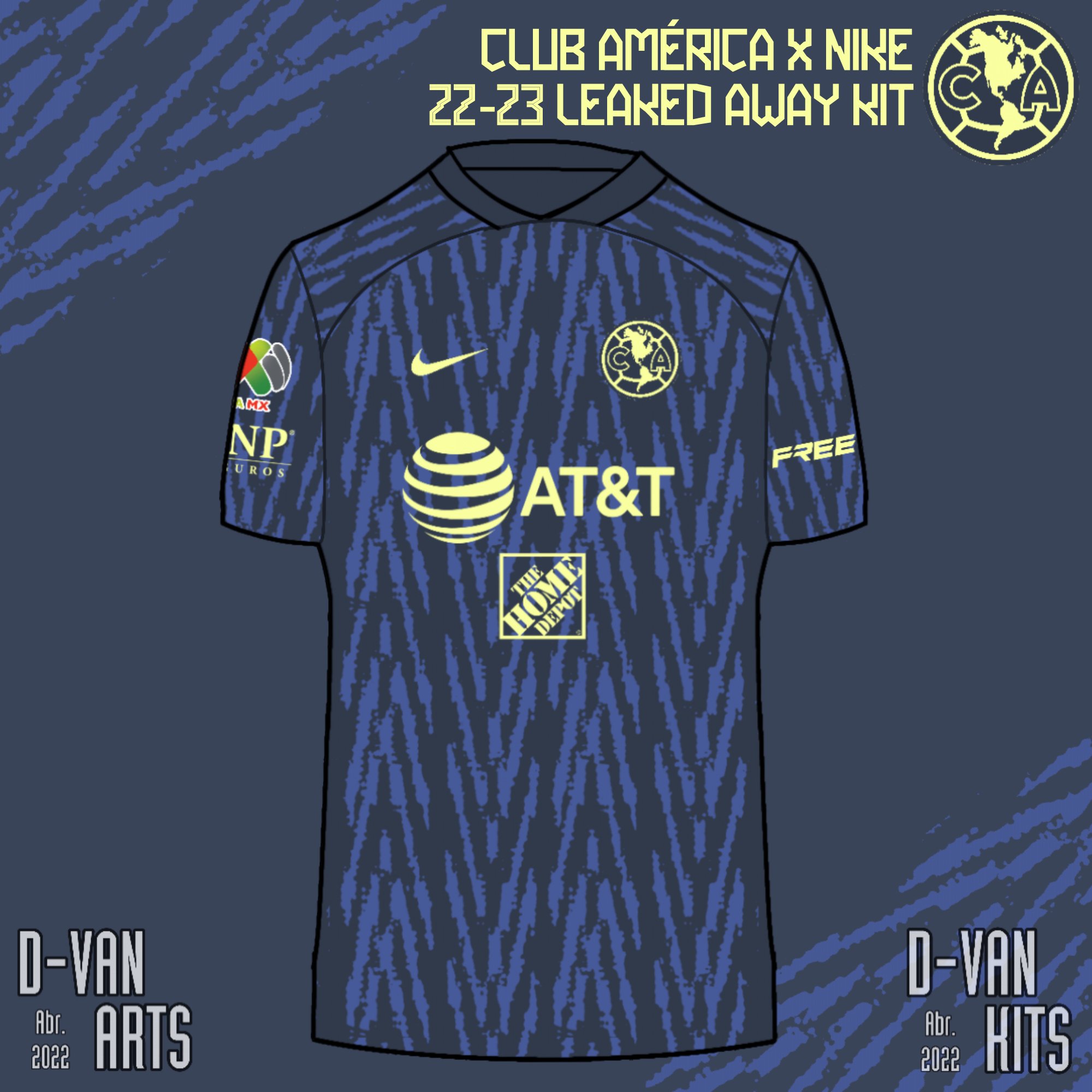 DVan Arts on X: Club América x Nike - Leaked 22/23 Away Kit. Salieron  filtraciones del nuevo kit del América, y con ustedes mi recreación en 2D,  próximamente la versión 3D. Free