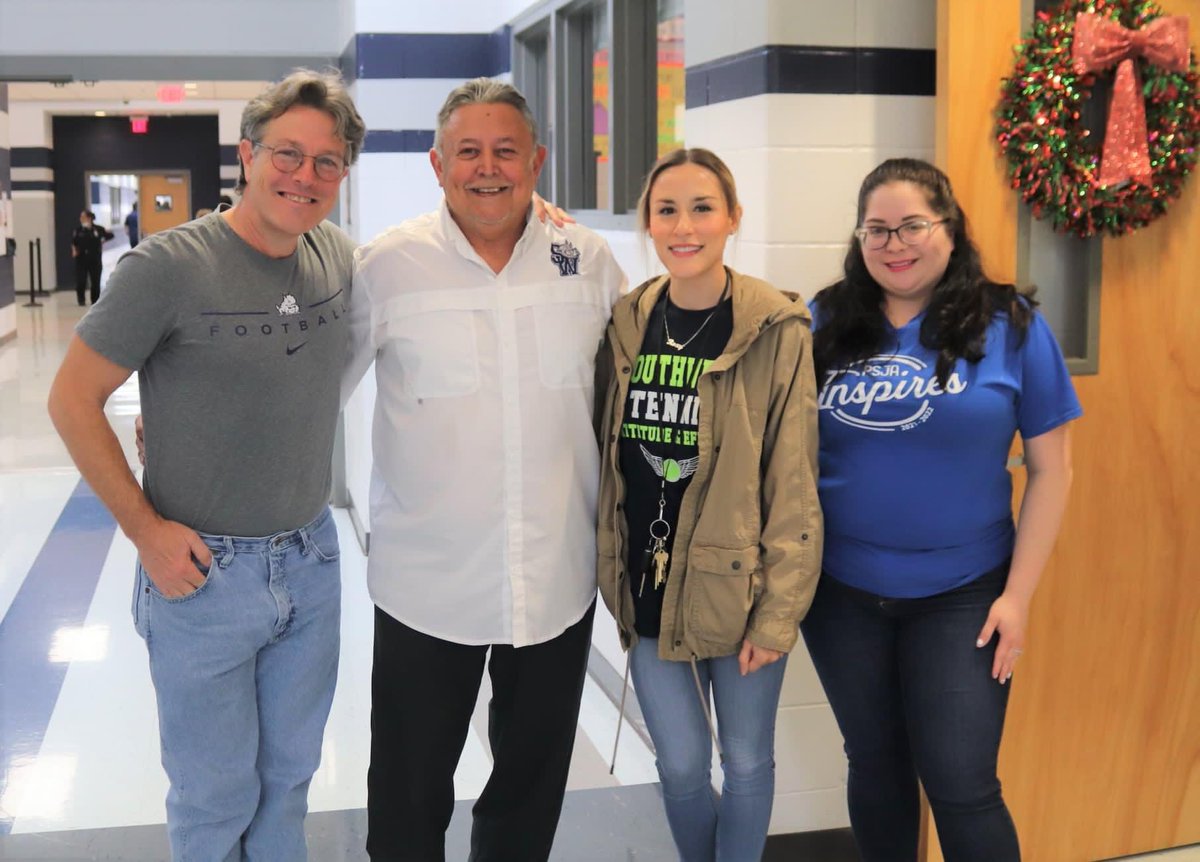 A PSJA Southwest ECHS Javelina thank you to PSJA ISD school board member Mr. Carlos G. Villegas, Jr. for visiting with us today.  It is always good know how much you care about our students, teachers, and staff.  Thank you! #PSJASWProud #PSJAISD