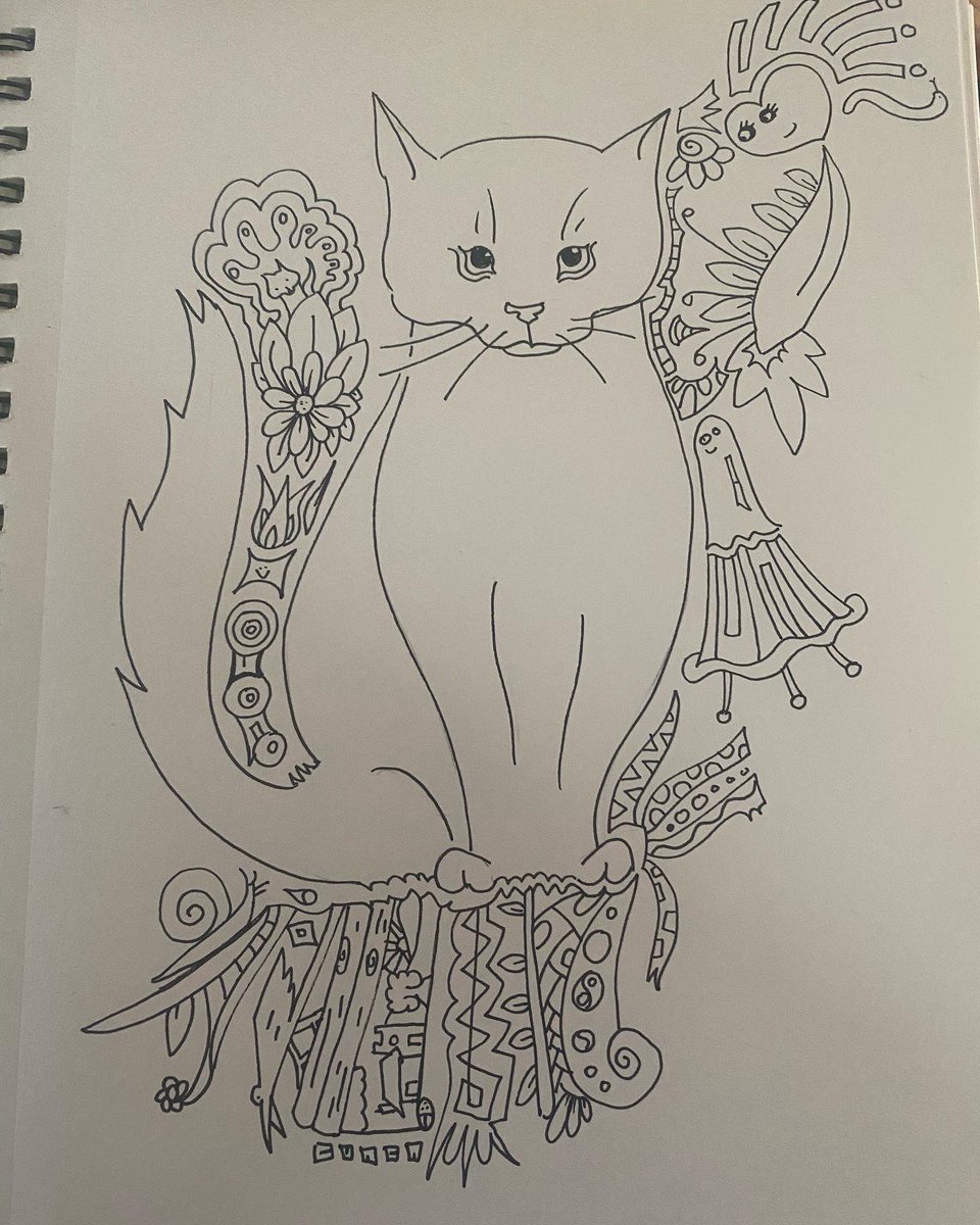 Catoodle in progress 
#suffolkartist