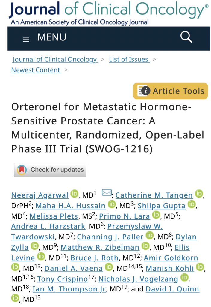 neerajaiims's tweet photo. Just in @JCO_ASCO : Results of @theNCI funded Ph3 @SWOG 1216 in mCSPC # prostate cancer. Thanks to @SWOG leaders👇 for this opportunity. Design+ Results👇Great to see consistent ⬆️ in OS of our pts over time @OncoAlert @PrimoLaraMD @UUtah @huntsmancancer https://t.co/k1xPEgQmnF https://t.co/tQI3MgAsjJ
