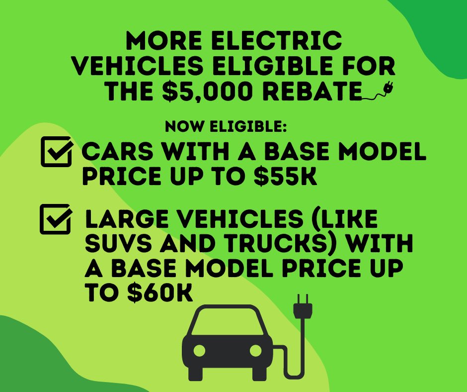 OmarAlghabra's tweet photo. More cars and large vehicles will be eligible for the $5,000 under the Incentives for Zero-Emission Vehicles Program (iZEV)! https://t.co/97RurdwLEN