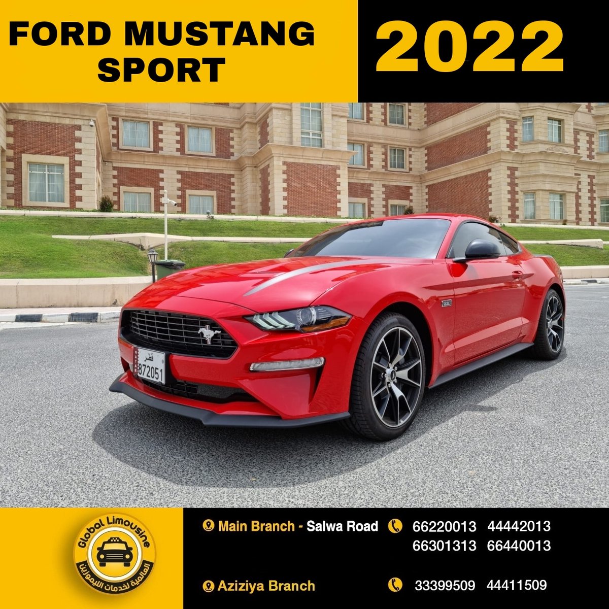 #FordMustang 
#New #new #new
Main office (Salwa road) :
66301313 , 66220013 , 66440013
Azizia :
33399509
Adress : Ain Khaled, zone 56, Street 340, Building 433, 1st floor office 8
#GlobalTransport