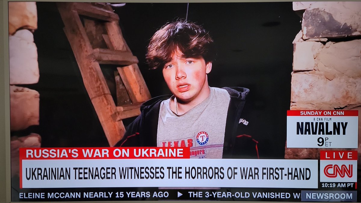 PaulTinTX's tweet photo. #TexasRangers While we can give thanks that our young fans at home are spared the horror of war, this is the face of a teenager fan in the Ukraine 🇺🇦 that has seen things that as he said he'll never forget and will tell his children and grandchildren 😥 Please help support! https://t.co/pLexQpvGyF